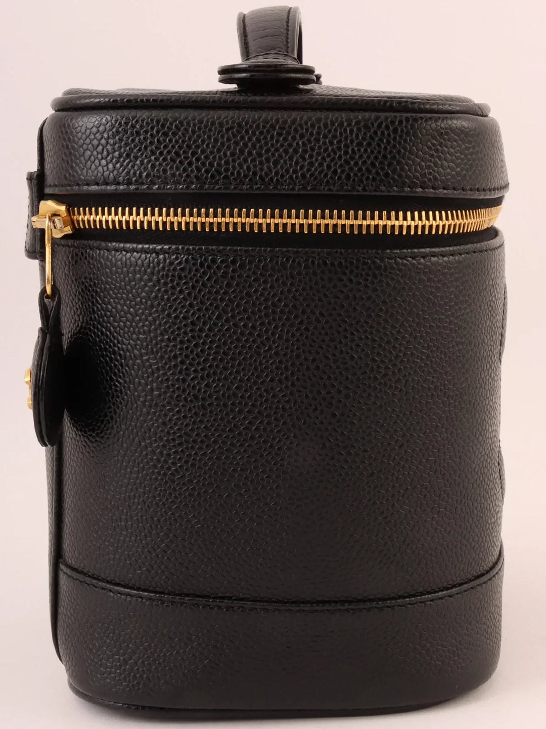 Chanel Around 2000 Made Caviar Skin Cc Mark Stitch Vanity Black