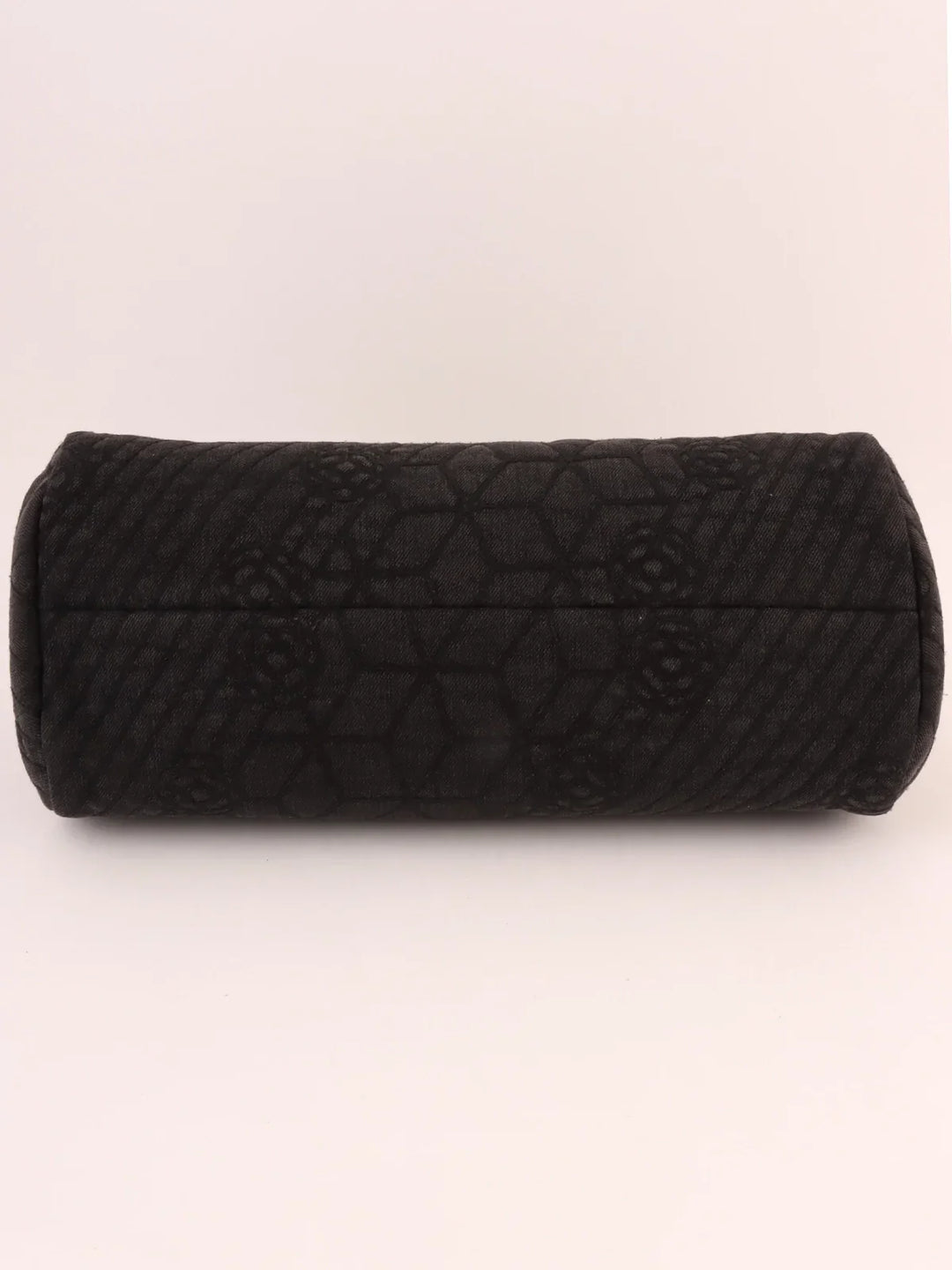 Chanel Around 2012 Made Denim Camellia Stitch Cc Mark Charm Chain Shoulder Bag Black