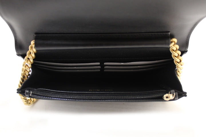 Top Quality Chanel Black Caviar Quilted Leather Boy Wallet On Chain WOC
