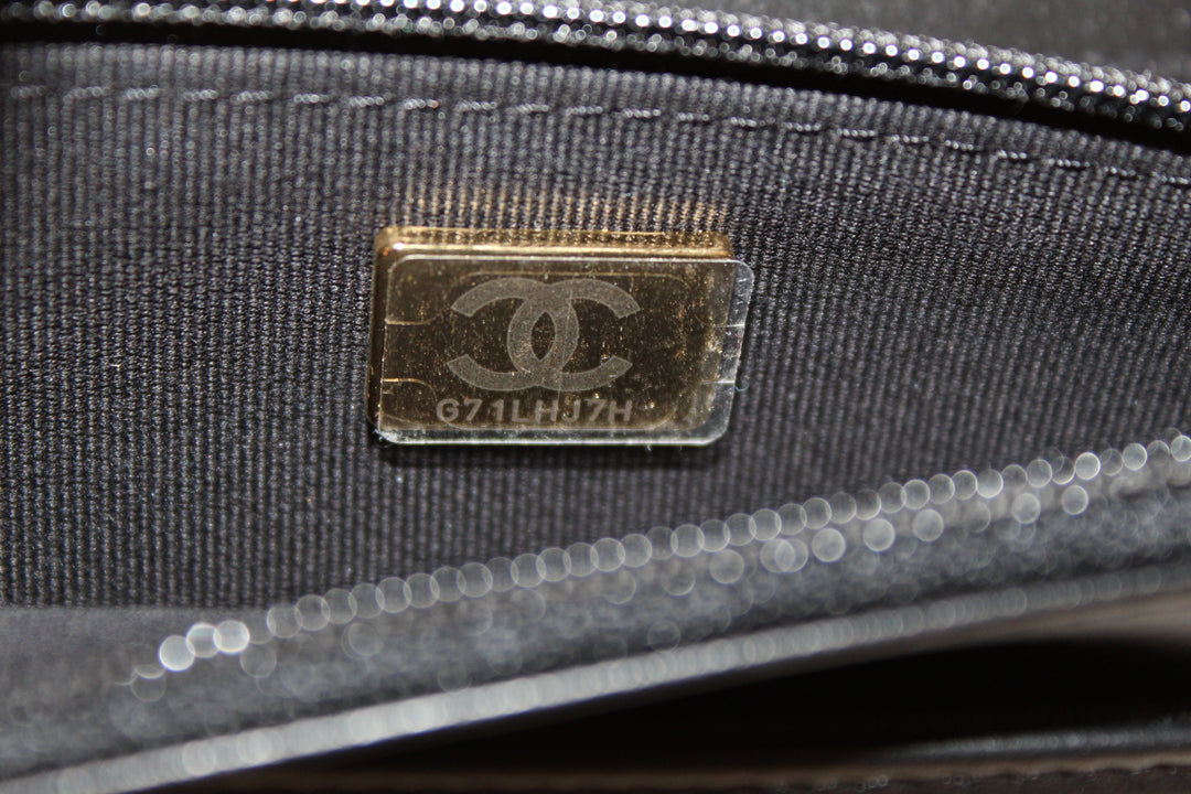 Top Quality Chanel Black Caviar Quilted Leather Boy Wallet On Chain WOC