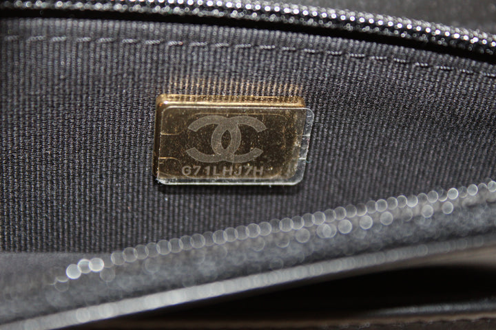 Top Quality Chanel Black Caviar Quilted Leather Boy Wallet On Chain WOC