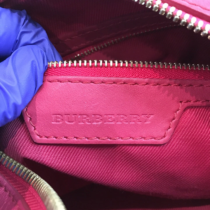 Burberry Pink Check 2ways Boston Bag Sku# 70073