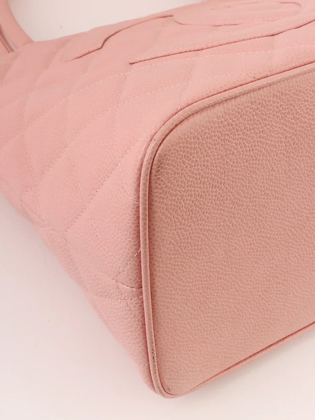 Chanel Around 2003 Made Caviar Skin Cc Mark Stitch Revival Tote Bag Pink