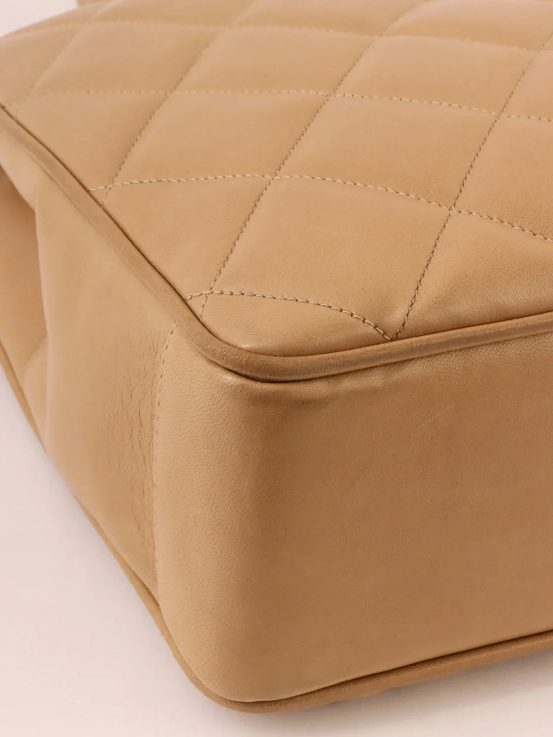 Chanel Around 1995 Made Turn-Lock Tote Bag Beige