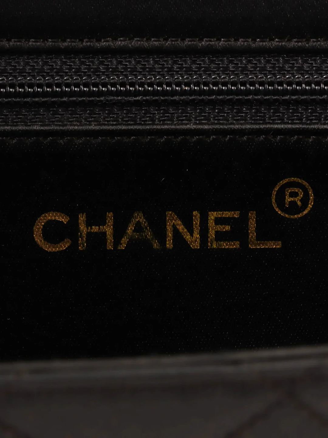 Chanel Around 1985~1990 Made Silk Satin Cc Mark Plate Chain Bag Mini Black
