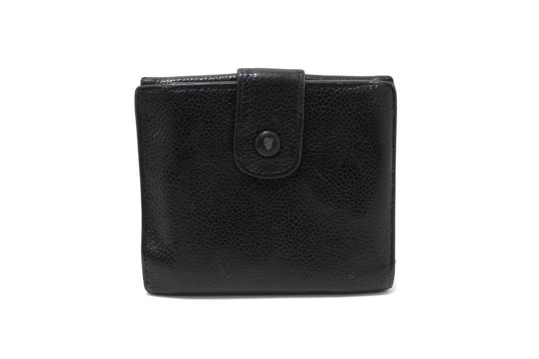 Vintage Top Quality Chanel Black Caviar Leather Timeless CC Small Wallet