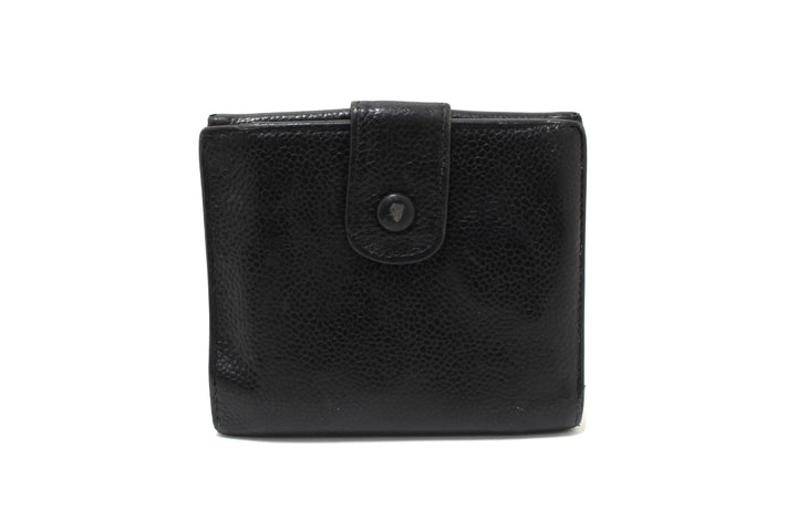 Vintage Top Quality Chanel Black Caviar Leather Timeless CC Small Wallet