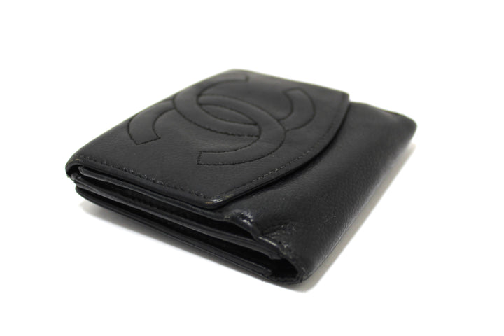 Vintage Top Quality Chanel Black Caviar Leather Timeless CC Small Wallet