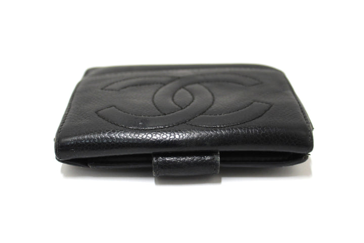 Vintage Top Quality Chanel Black Caviar Leather Timeless CC Small Wallet