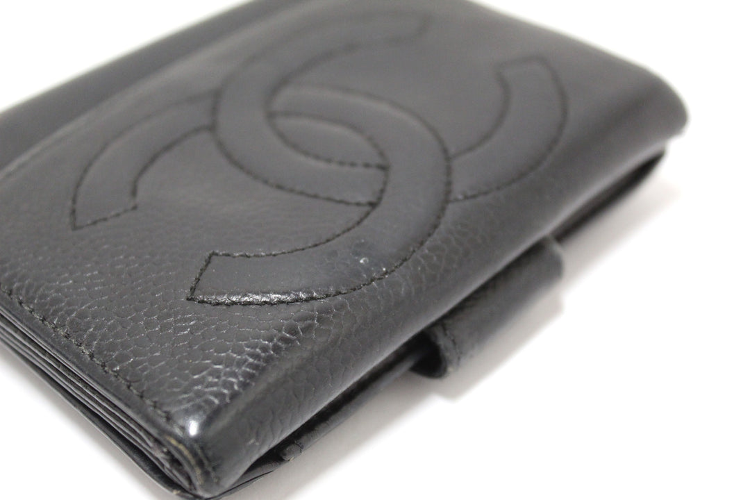 Vintage Top Quality Chanel Black Caviar Leather Timeless CC Small Wallet