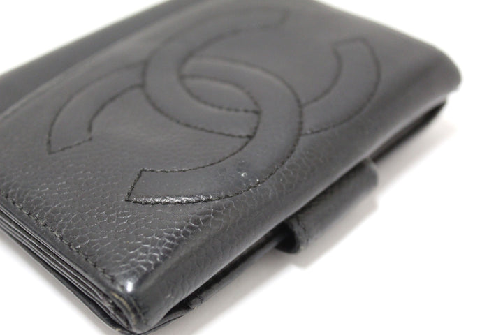 Vintage Top Quality Chanel Black Caviar Leather Timeless CC Small Wallet