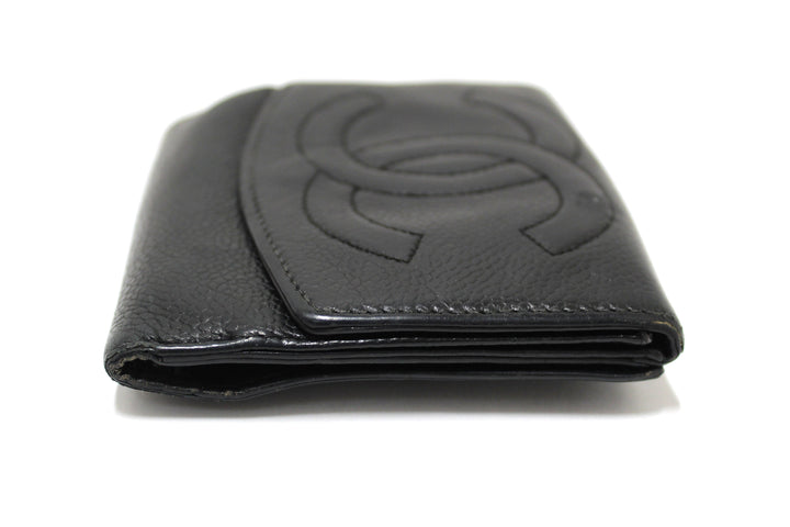 Vintage Top Quality Chanel Black Caviar Leather Timeless CC Small Wallet