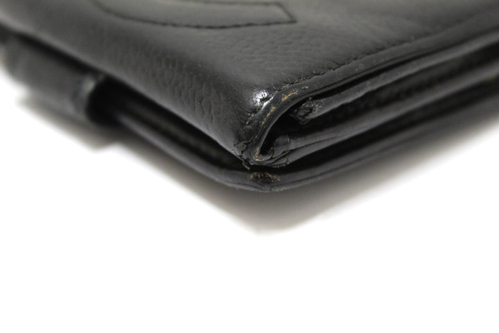Vintage Top Quality Chanel Black Caviar Leather Timeless CC Small Wallet