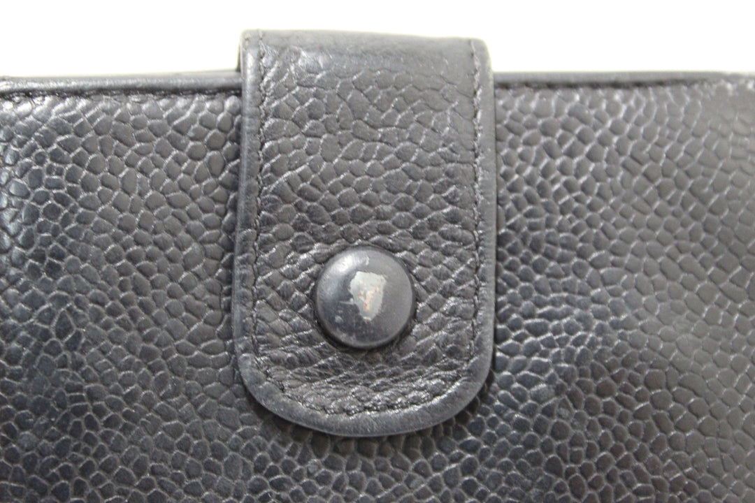 Vintage Top Quality Chanel Black Caviar Leather Timeless CC Small Wallet