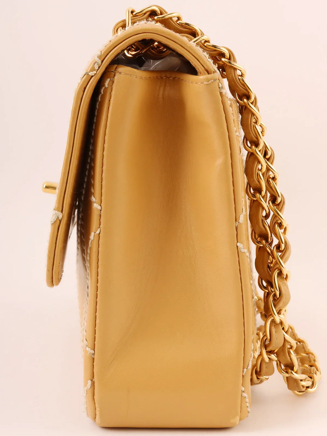 Chanel Around 2001 Made Wild Stitch Turn-Lock Chain Bag Beige