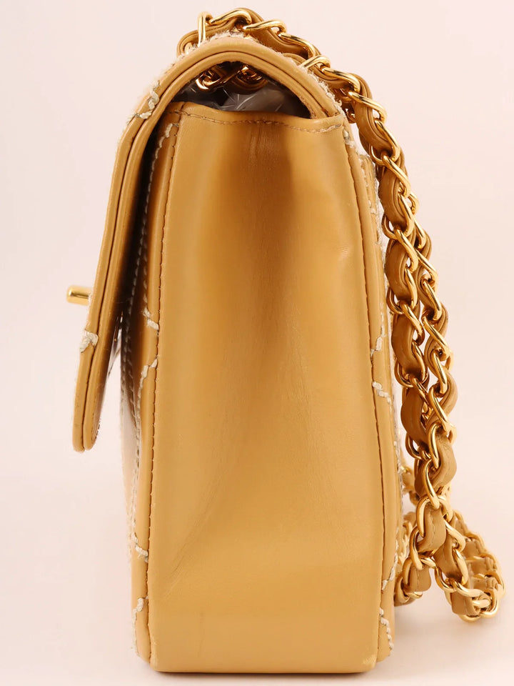 Chanel Around 2001 Made Wild Stitch Turn-Lock Chain Bag Beige