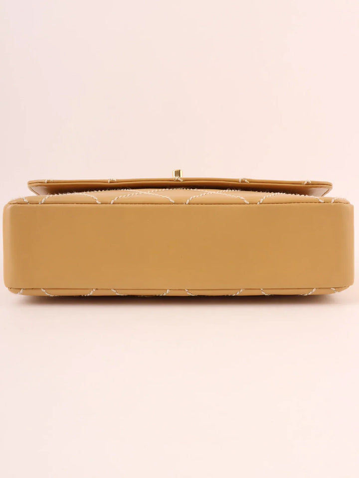 Chanel Around 2001 Made Wild Stitch Turn-Lock Chain Bag Beige