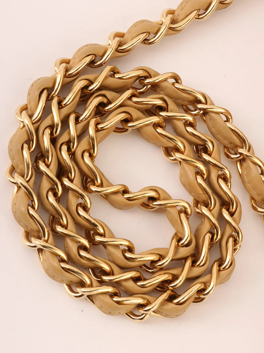 Chanel Around 2001 Made Wild Stitch Turn-Lock Chain Bag Beige