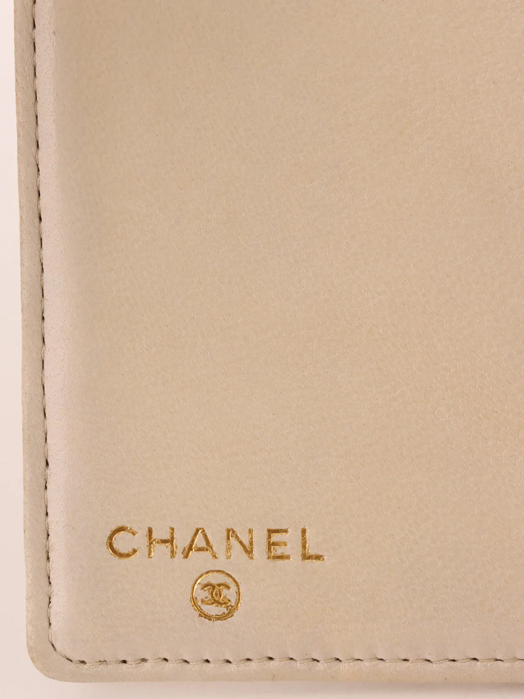 Chanel Around 2001 Made Caviar Skin Cc Mark Stitch Wallet Ivory