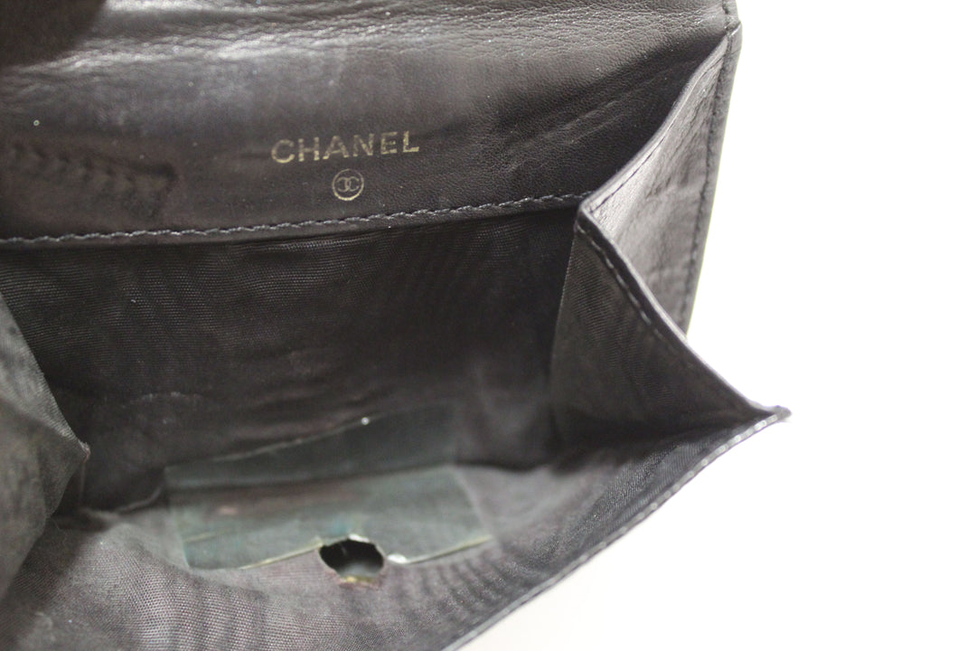 Vintage Top Quality Chanel Black Caviar Leather Timeless CC Small Wallet