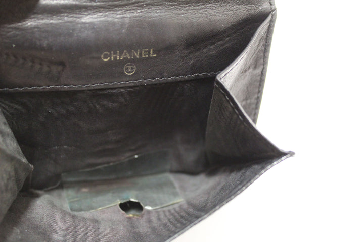 Vintage Top Quality Chanel Black Caviar Leather Timeless CC Small Wallet