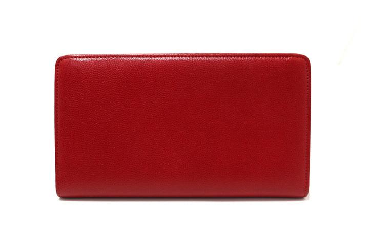 Top Quality Chanel Red Caviar Leather Long Wallet