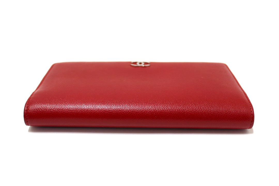 Top Quality Chanel Red Caviar Leather Long Wallet