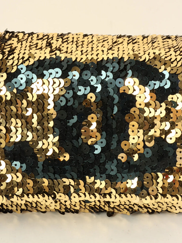 Chanel Around 2008 Made Sequin Cc Mark Chain Bag Gold/Black