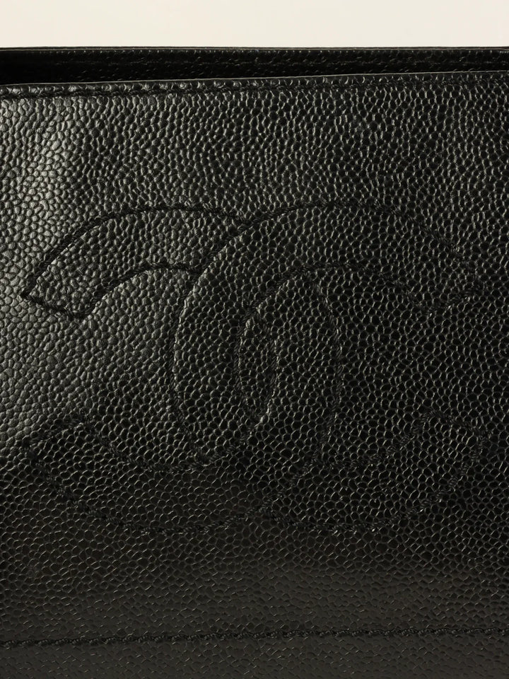 Chanel Around 2001 Made Caviar Skin Cc Mark Stitch Shoulder Bag Black