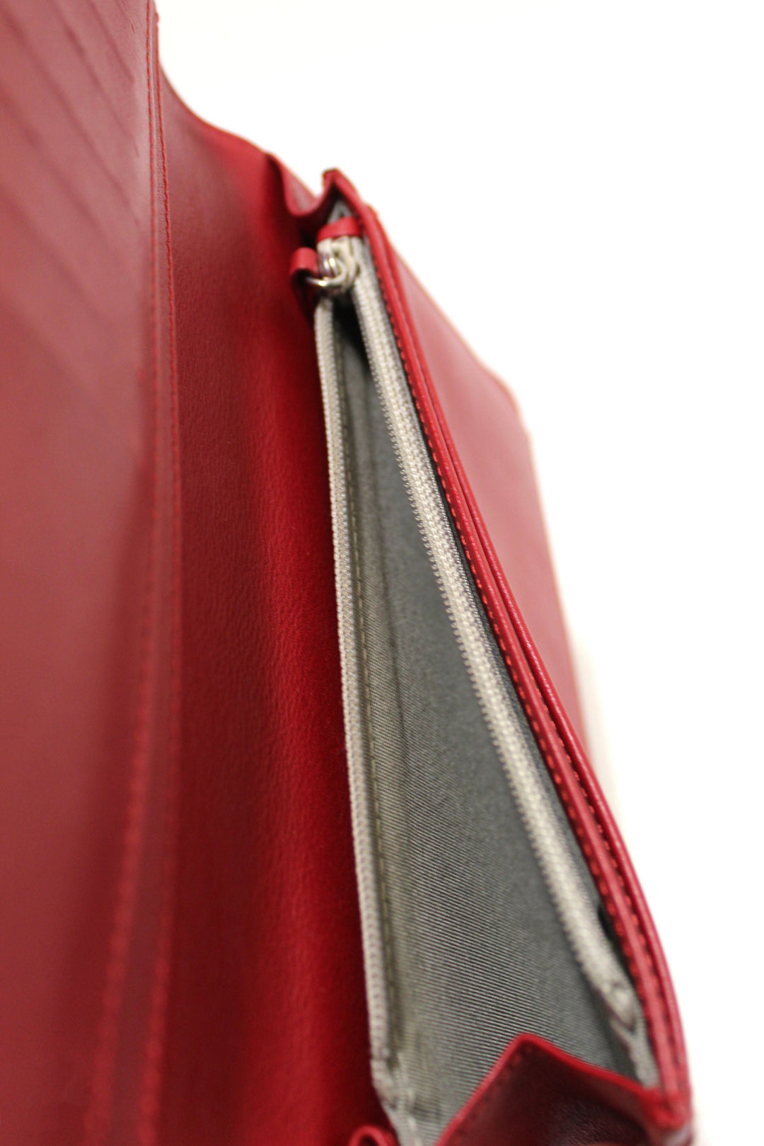 Top Quality Chanel Red Caviar Leather Long Wallet