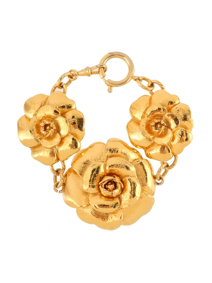 Chanel Camellia Motif Bracelet Gold