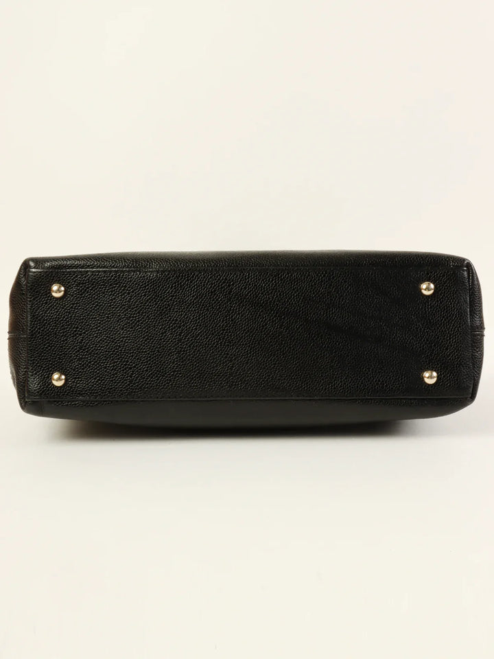 Chanel Around 2001 Made Caviar Skin Cc Mark Stitch Shoulder Bag Black