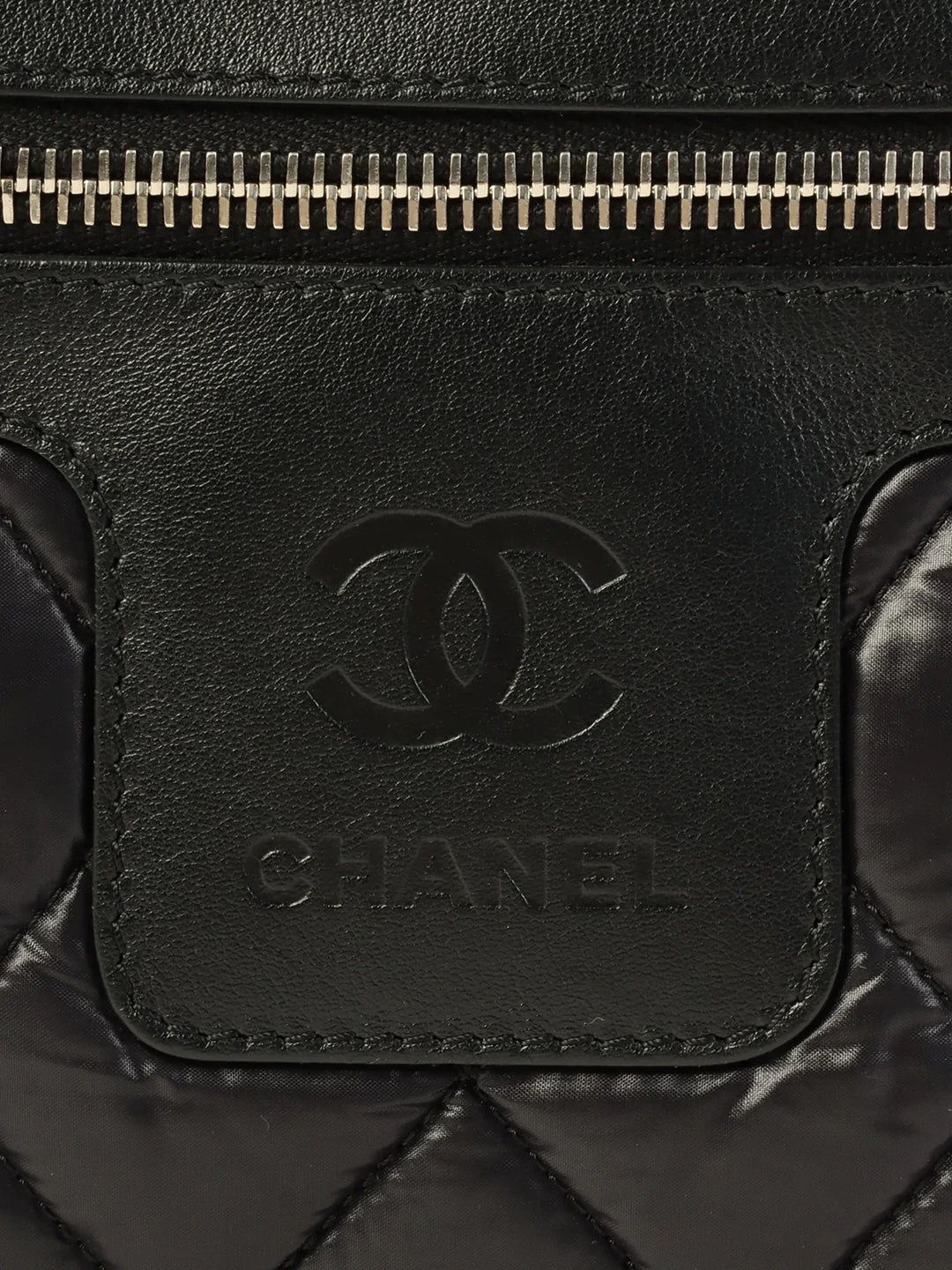 Chanel Around 2012 Made Nylon Coco Cocoon Tote Bag Black