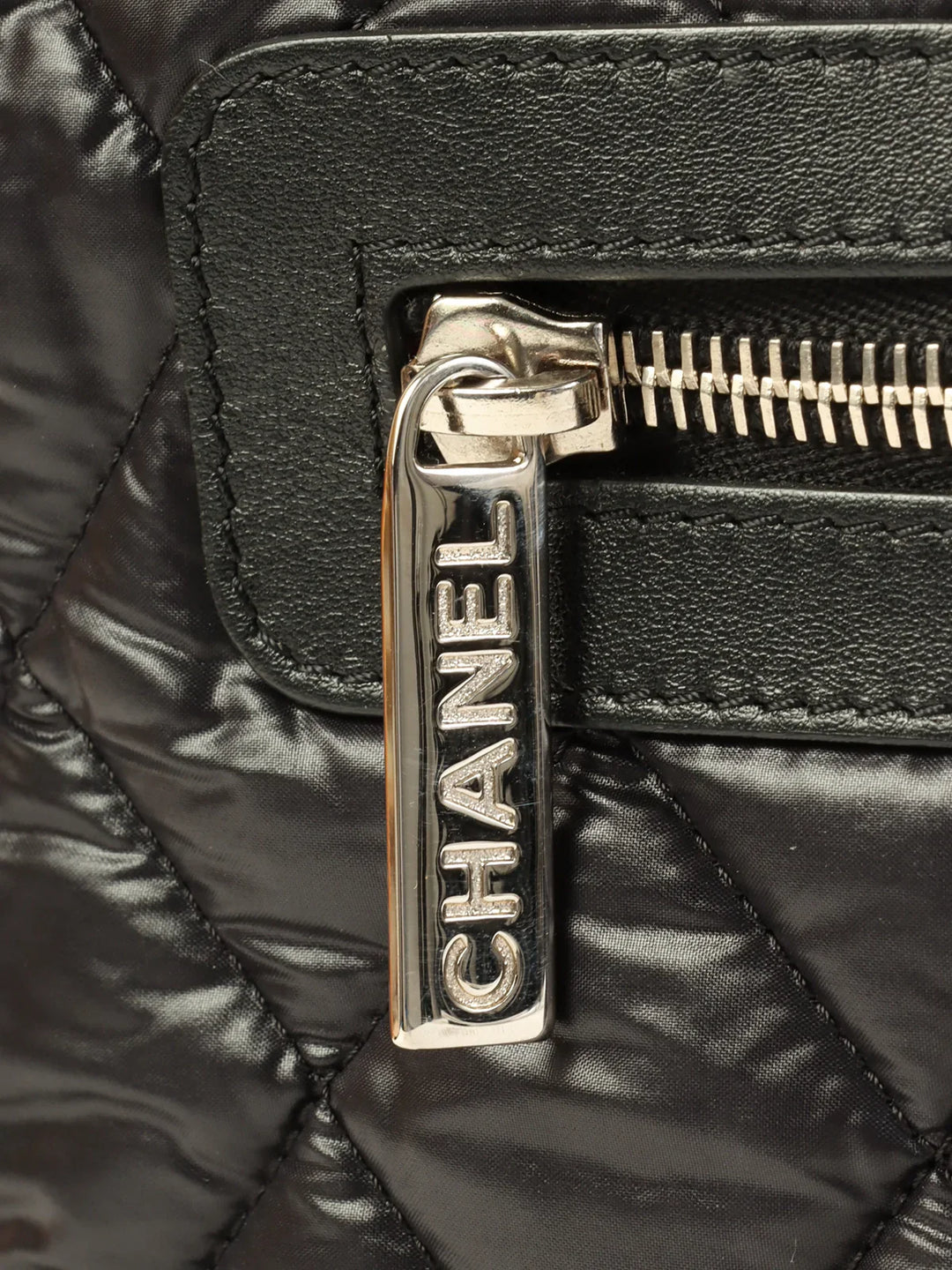 Chanel Around 2012 Made Nylon Coco Cocoon Tote Bag Black