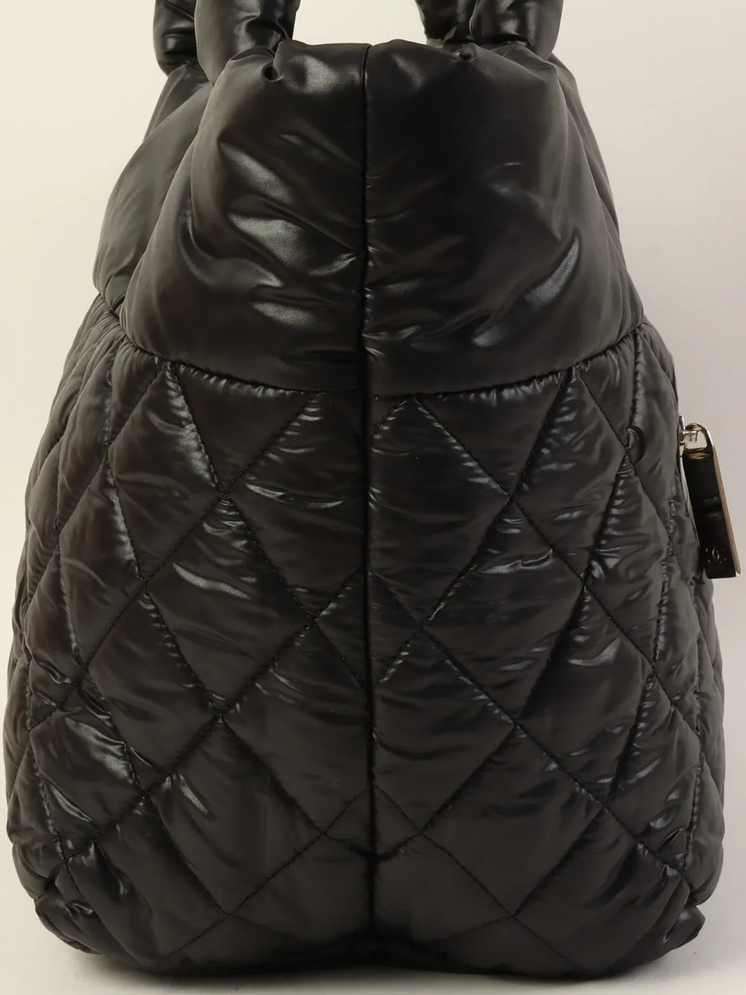 Chanel Around 2012 Made Nylon Coco Cocoon Tote Bag Black