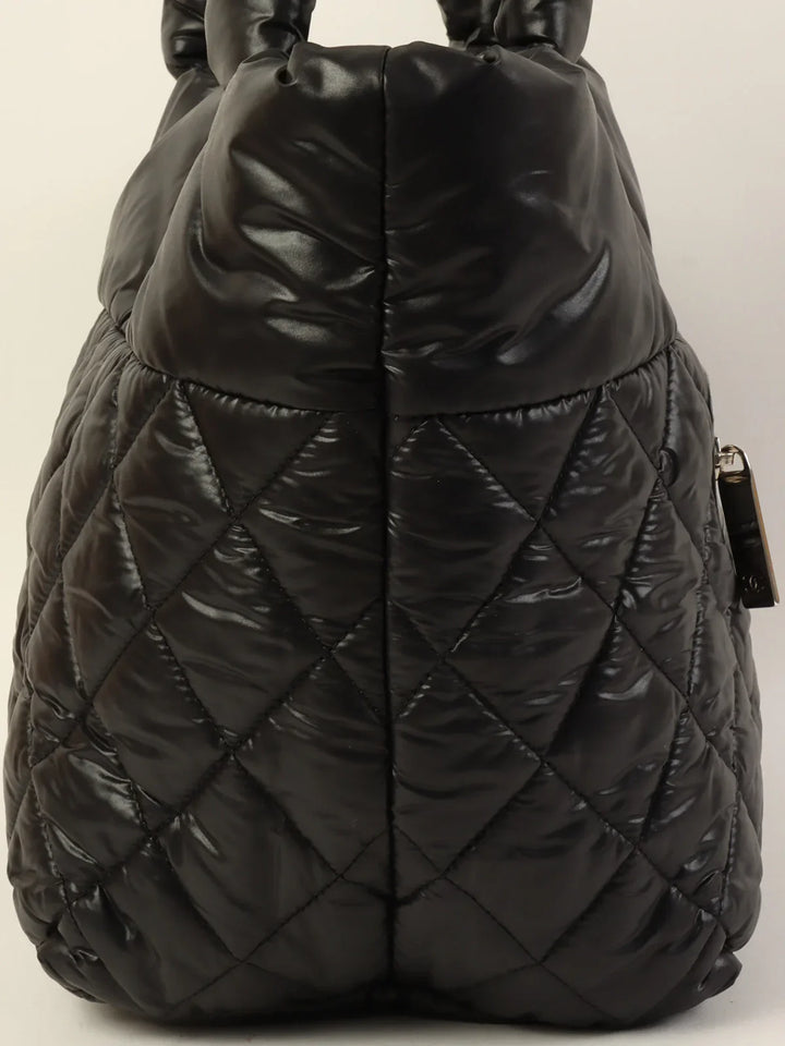 Chanel Around 2012 Made Nylon Coco Cocoon Tote Bag Black