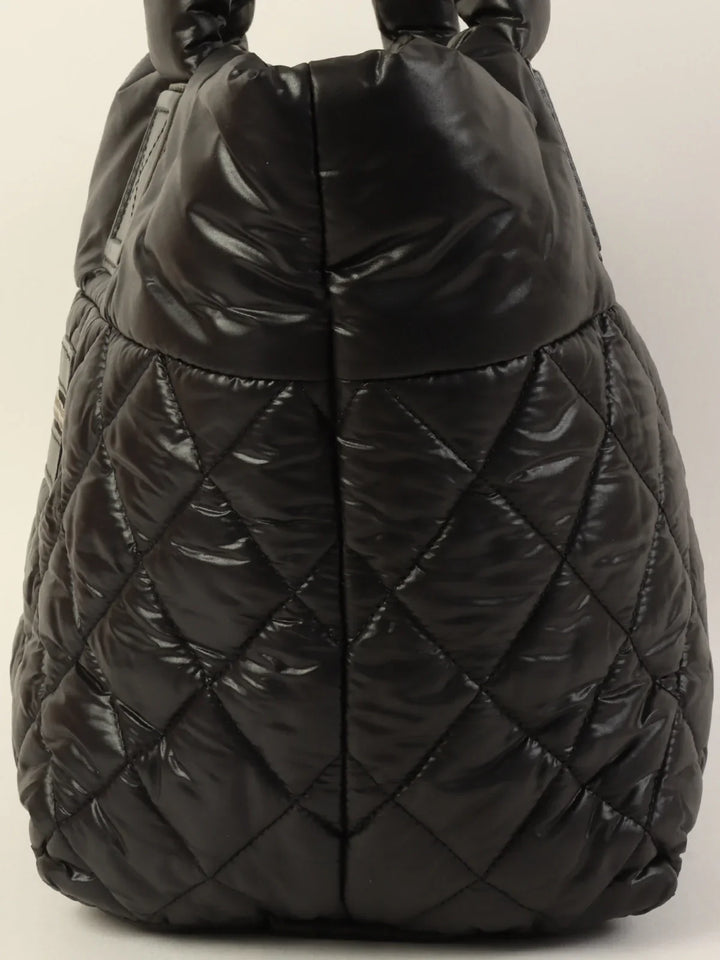 Chanel Around 2012 Made Nylon Coco Cocoon Tote Bag Black
