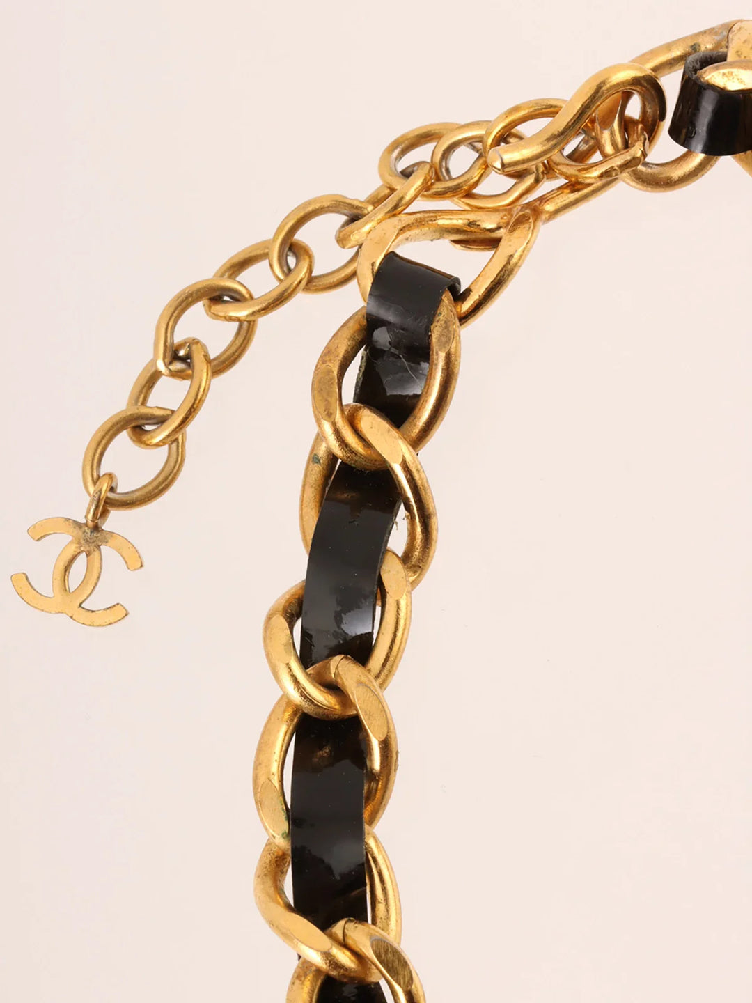 Chanel Patent Rhinestone Cc Mark Chain Choker Gold/Black