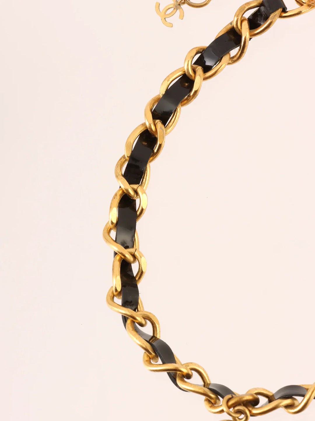 Chanel Patent Rhinestone Cc Mark Chain Choker Gold/Black