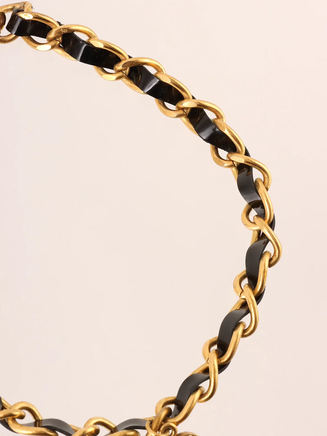 Chanel Patent Rhinestone Cc Mark Chain Choker Gold/Black