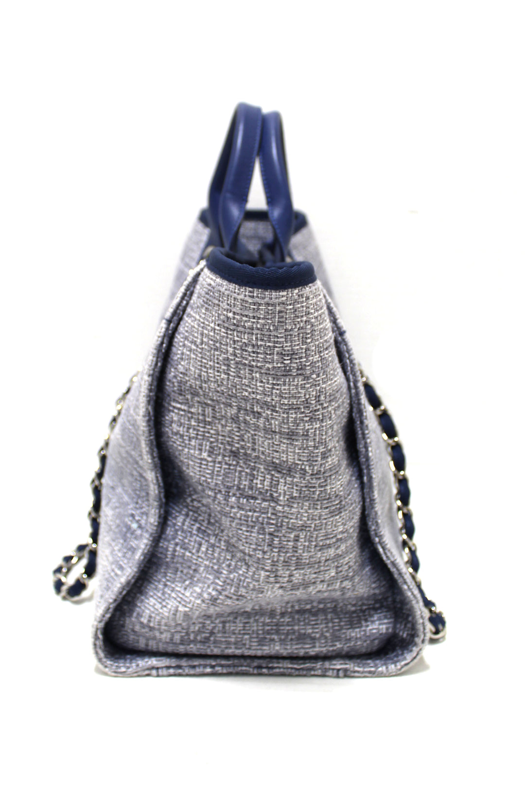 Top Quality Chanel Blue Tweed Maxi Deauville Shopping Tote