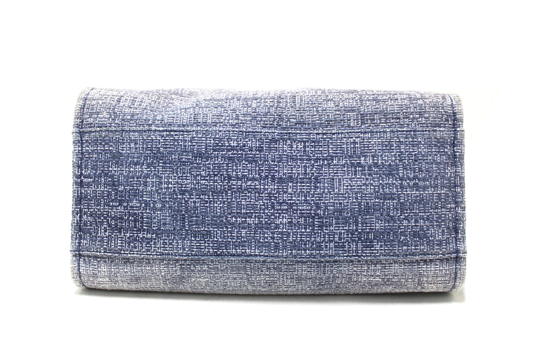 Top Quality Chanel Blue Tweed Maxi Deauville Shopping Tote