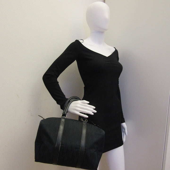 CHRISTIAN Top quality Dior Bowling Handbag in Blue Fabric
