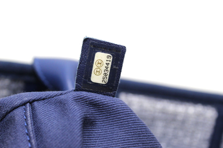 Top Quality Chanel Blue Tweed Maxi Deauville Shopping Tote