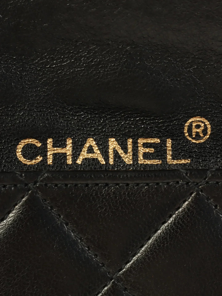 Chanel Around 1985~1990 Made Mini Cc Mark Plate Mini Chain Bag Black