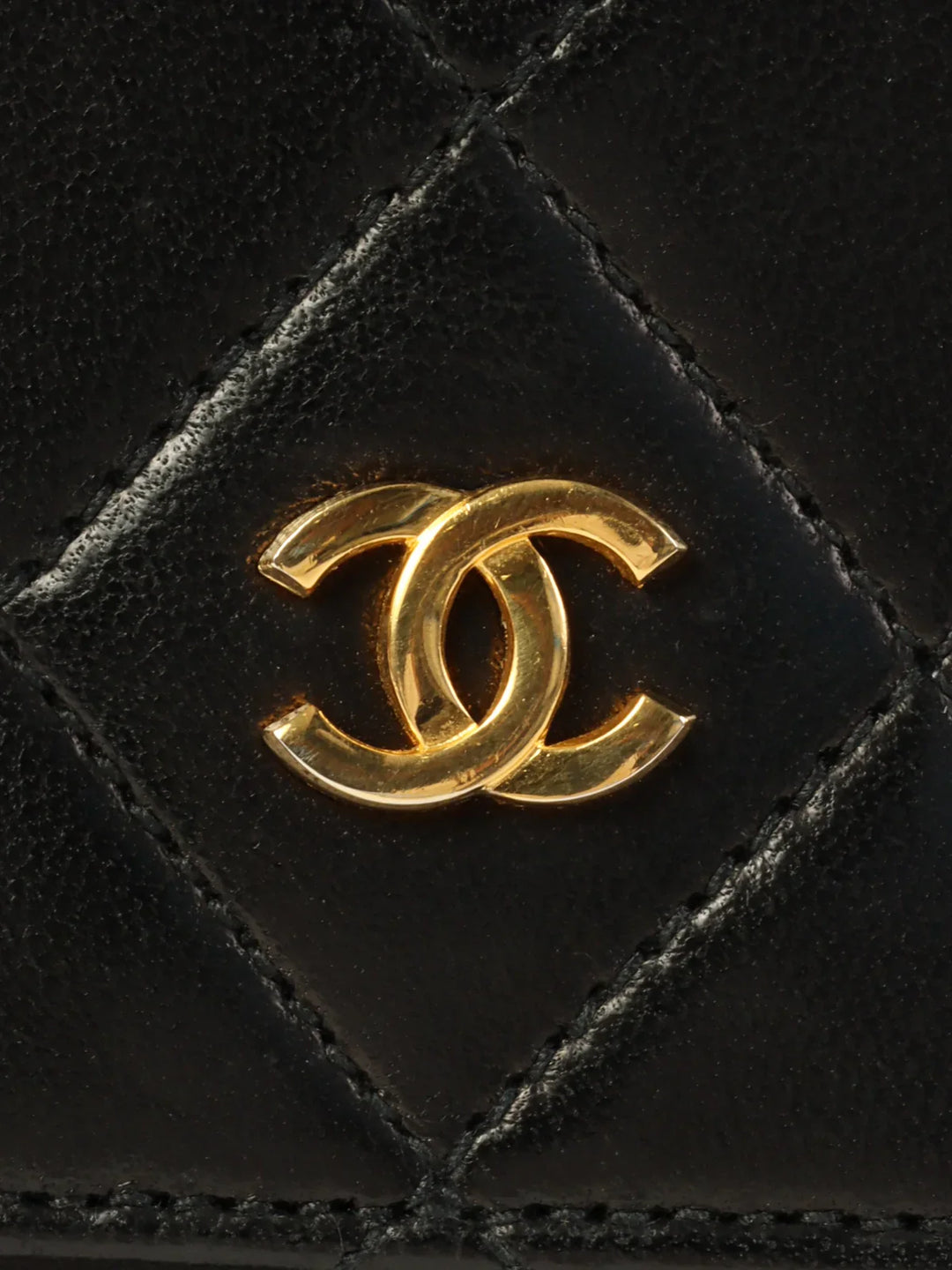 Chanel Around 1985~1990 Made Mini Cc Mark Plate Mini Chain Bag Black