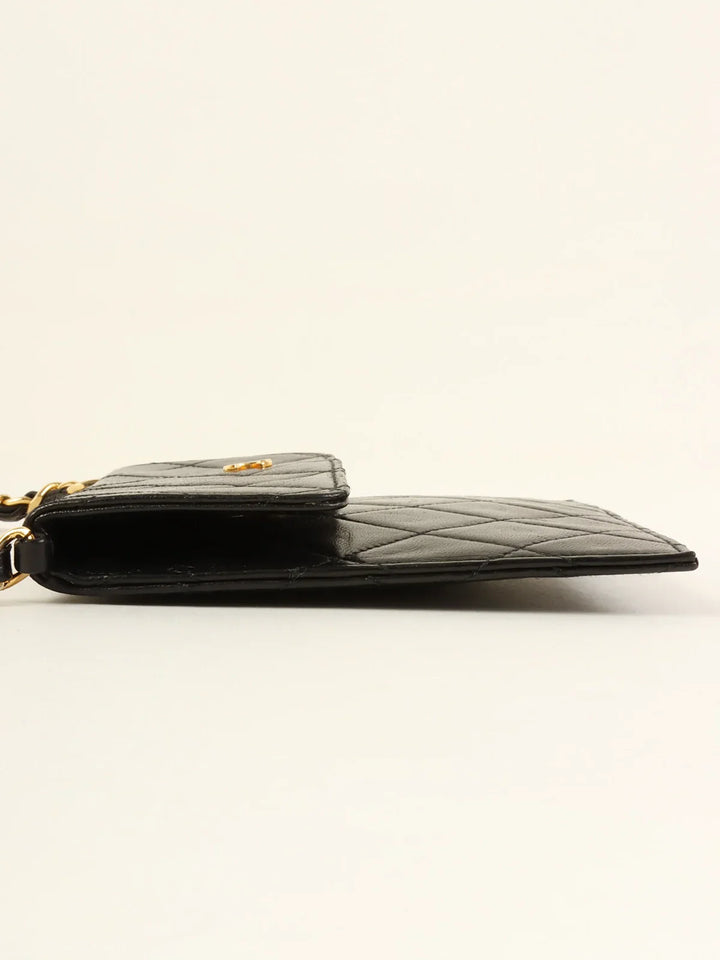 Chanel Around 1985~1990 Made Mini Cc Mark Plate Mini Chain Bag Black