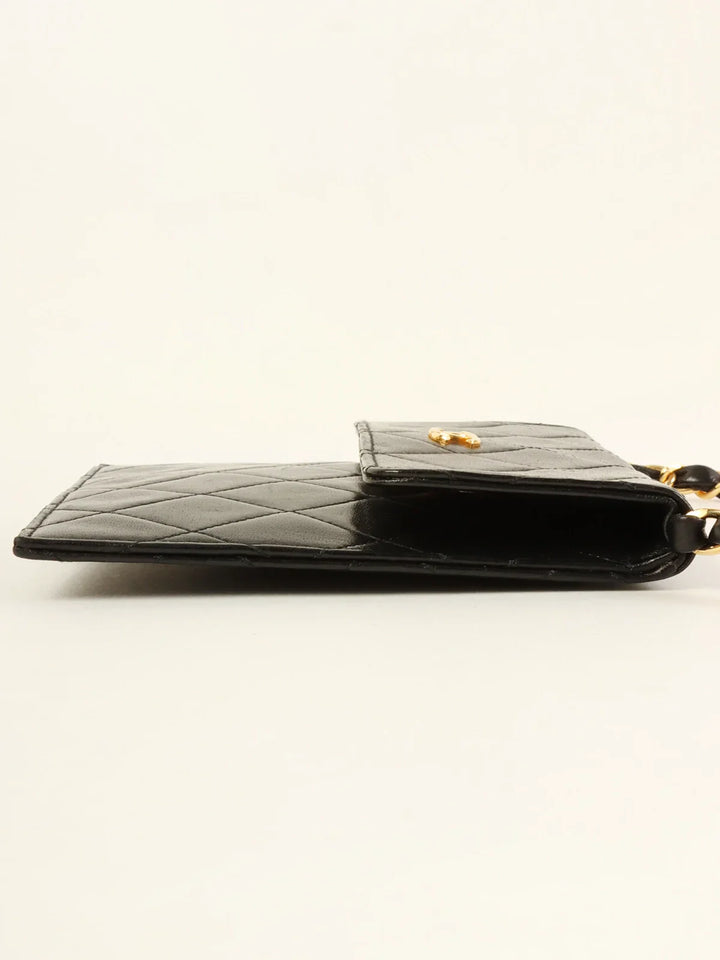Chanel Around 1985~1990 Made Mini Cc Mark Plate Mini Chain Bag Black
