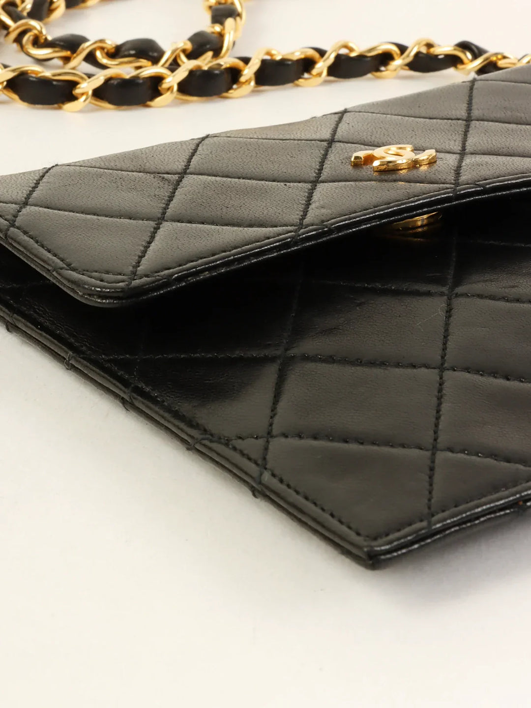 Chanel Around 1985~1990 Made Mini Cc Mark Plate Mini Chain Bag Black