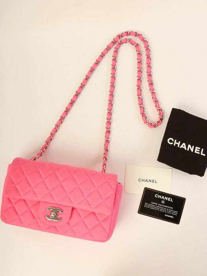 Chanel Around 2014 Made Cotton Turn-Lock Shoulder Bag Pink